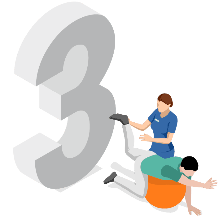 Zahntechniker bei physiotherapeutischer Gymnastik